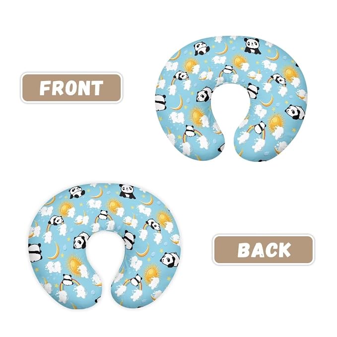 Cute Panda Nursing Pillowcase for Breastfeeding, Bottle Feeding and Bonding for Baby Boys Girls, Comfortable Nursing Pillow Cover Fits Snug on Infant Easy to Clean