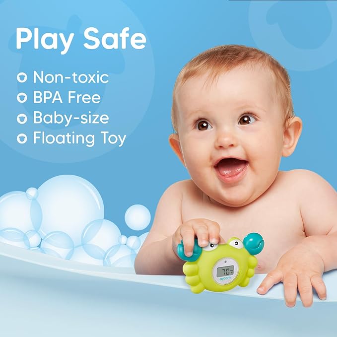 Aycorn Digital Baby Bath & Room Thermometer - Fahrenheit with LED Display & Temperature Warning - Infant Baby Bath Toys Floating Toy Thermometer