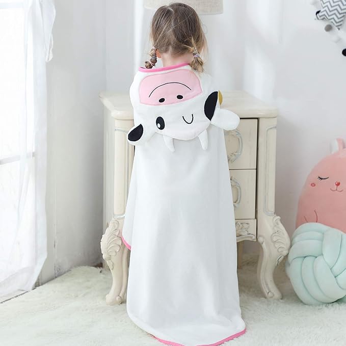 MICHLEY Unisex Baby Animal Hooded Bath Towel Soft Cotton Beach Swimming Bathrobe for 0-6T, Cow