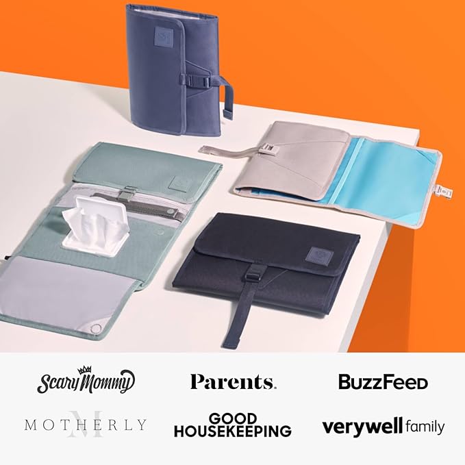 Huhu Baby Changing Wallet ??Compact, Portable Diaper Changing Pad for Travel ??Easy to Clean, Foldable Changing Mat ??Must Have Diaper Bag Accessory for New Parents (Daybreak Taupe)