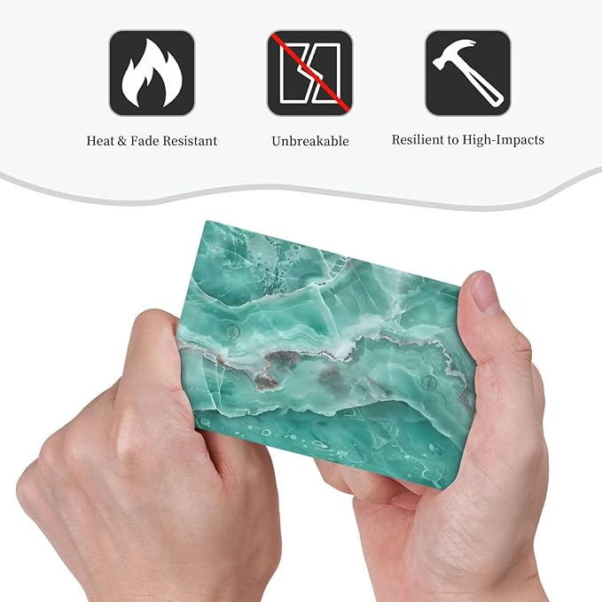 Turquoise Green Tiles Abstract Luxurious Print Light Switch Cover Plate 1 Gang No Device Blank Electrical Wall Plates Faceplate Decorative Switch Plate Covers for Bathroom Kitchen Decor