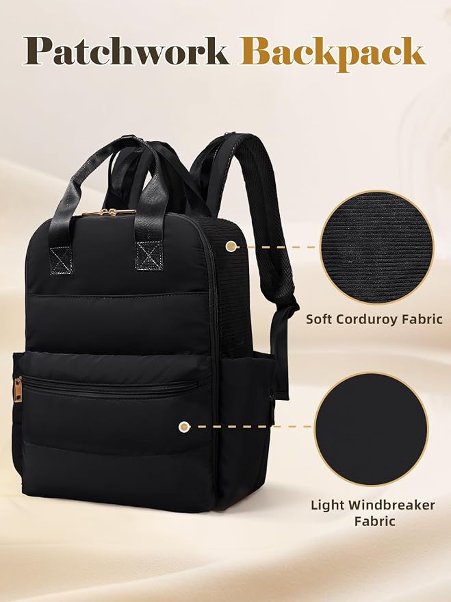 MOMINSIDE Diaper Bag Backpack - Baby Essentials Travel Tote - Baby Diaper Bag, Travel Essentials Baby Bag Diaper Bags with Changing Pad, Stroller Straps，15 Pockets,4 Insulated Pockets,Black