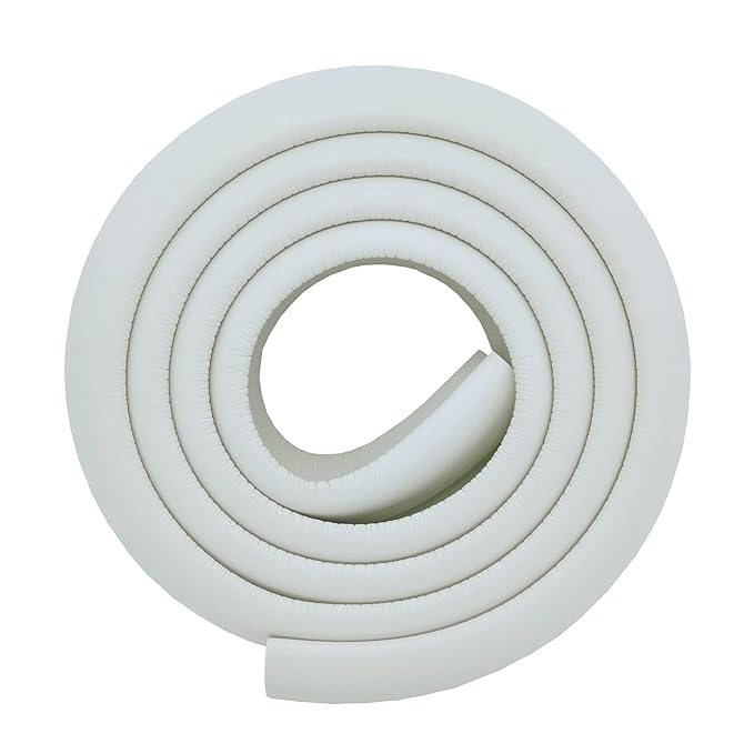 M2cbridge L Shape Extra Thick Furniture Table Edge Protectors Foam (Off White (6.5ft x 2))