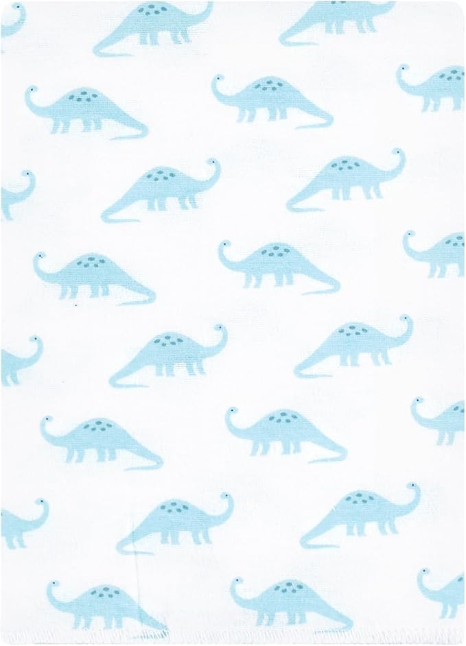 Hudson Baby Unisex Baby Flannel Burp Cloth 12pk, Soft Teal Dino, One Size