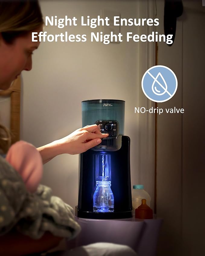 Water Warmer, HEYVALUE Baby Bottle Warmer, Formula Maker with Night Light, 4 Temperature Control & 72H Keep Warm, Detachable Tank, Instantly Dispenses Warm Water, Feed Baby More Easier and Healthier