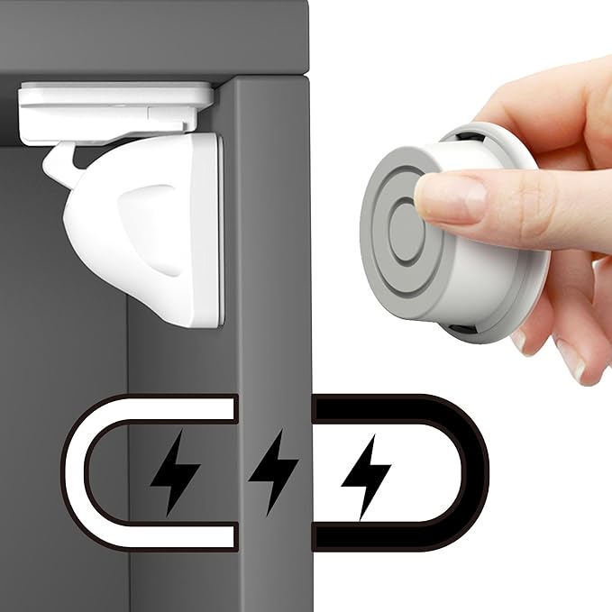 Magnetic Cabinet Locks Key, Extra Magnet(2 Pack), Universal Replacement Keys for Baby Safety Magnetic Drawer Locks or Latch, 2 Key Holders Included