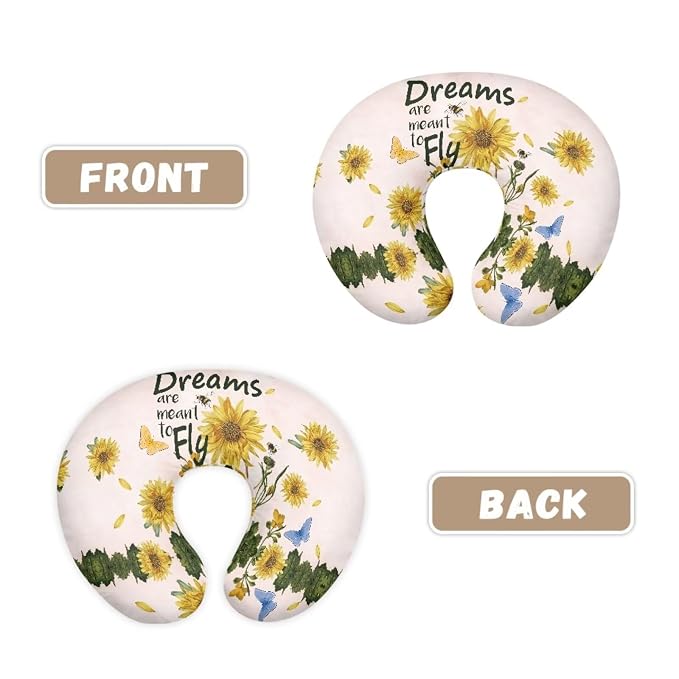 Character Sunflower Breast Feeding Pillow Covers, Ultra Soft Comfortable Slipcovers Stretchy Removable Cover for Breastfeeding Pillows for Baby Girl and Boy