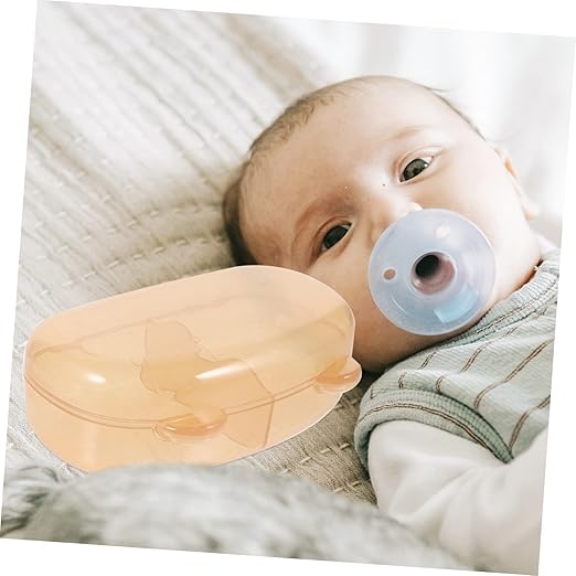 5-Pack Lidded Pacifier Storage Box Portable Soother Container for Infants Travel-Friendly Protective Baby Pacifier Case Lid