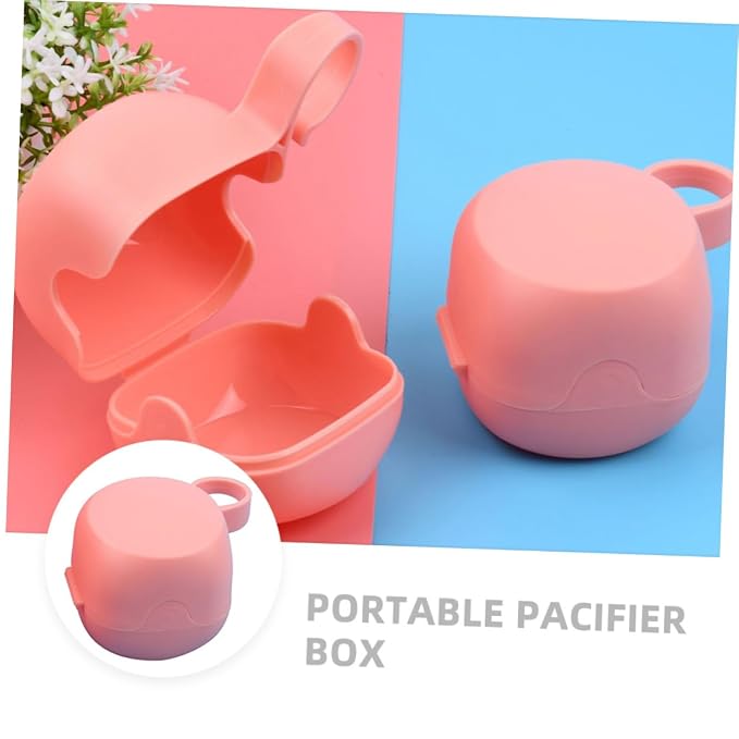 4pcs Pacifier Holder Storage Container Portable Pp Plastic Case for Pacifiers Teethers Lightweight Travel-Friendly Random Color Design
