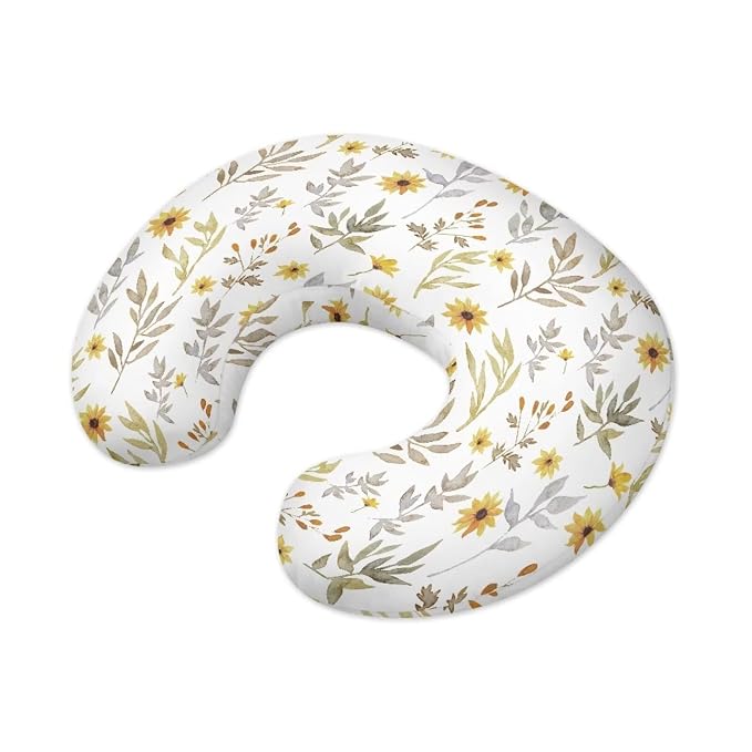 Sunflower Leaves Nursing Pillow Cover Breast Feeding Pillow Support Positioner Lounger Slipcover for Baby Boy Girl Newborn Infant