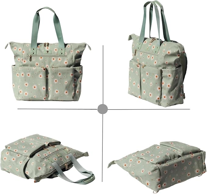ESVAN Diaper Tote Bag Totepack Backpack 2 in 1 for Women Multifunctional Large Capacity with Insulated Pockets Travel | Multifunctional