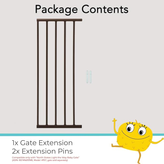 Toddleroo by North States - Light The Way Gate Extension: 12 Inch Baby Gate Extension - Add Up to 3 Extenders - Matte Bronze
