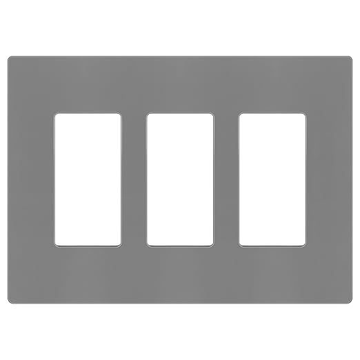 ENERLITES Screwless Decorator Wall Plates Child Safe Outlet Covers, Gloss Finish, Medium Size 3-Gang 4.88" H x 6.77" L, Unbreakable Polycarbonate Thermoplastic, SI8833M-GY, Gray