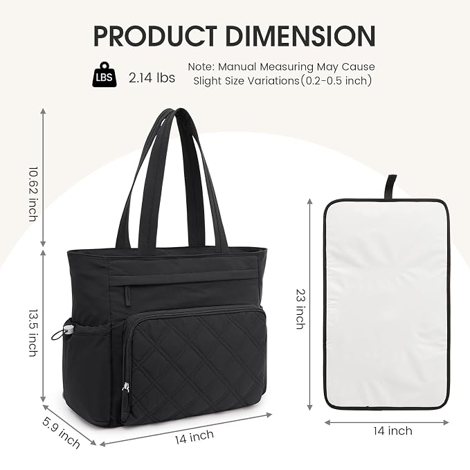 G4Free 3 in 1 Diaper Bag with Insulated Pockets Baby Backpack for Women Men Toddler Diaper Tote with Stroller Buckle Travel Work-Black