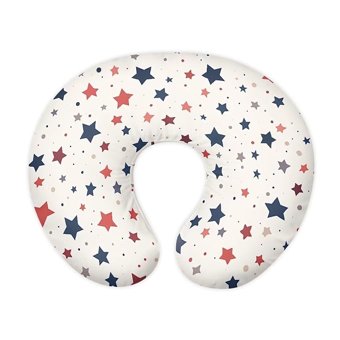 Multi Colorful Stars Baby Nursing Pillow Cover Slipcover for Breastfeeding Pillows, Soft and Stretchy Safely Breastfeeding Pillow Cover Breathable and Washable