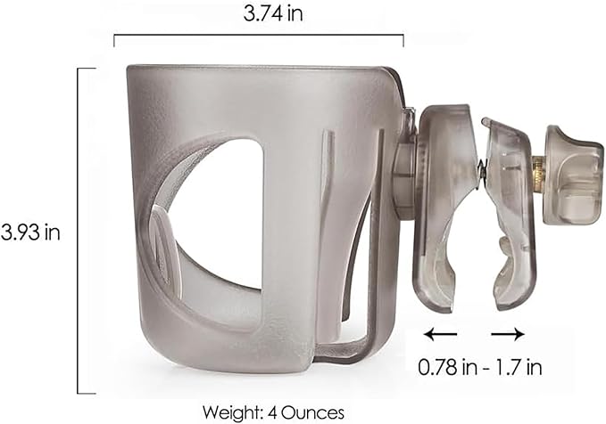 New Cup Holder Compatible with Mompush. A Solid Super Secure Fit. 360 Degrees Rotatable. Anti-Shake Spill Resistant. (Transparent)
