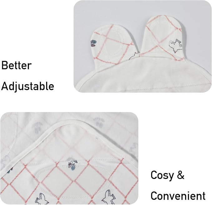 Baby Swaddle Sleep Sack 3 Pack, Organic Cotton Newborn Swaddle Wraps for 0-3 Months, Adjustable Wings, Breathable Soft Swaddling Blankets for Infant Boys Girls, Baby Sleep Essentials