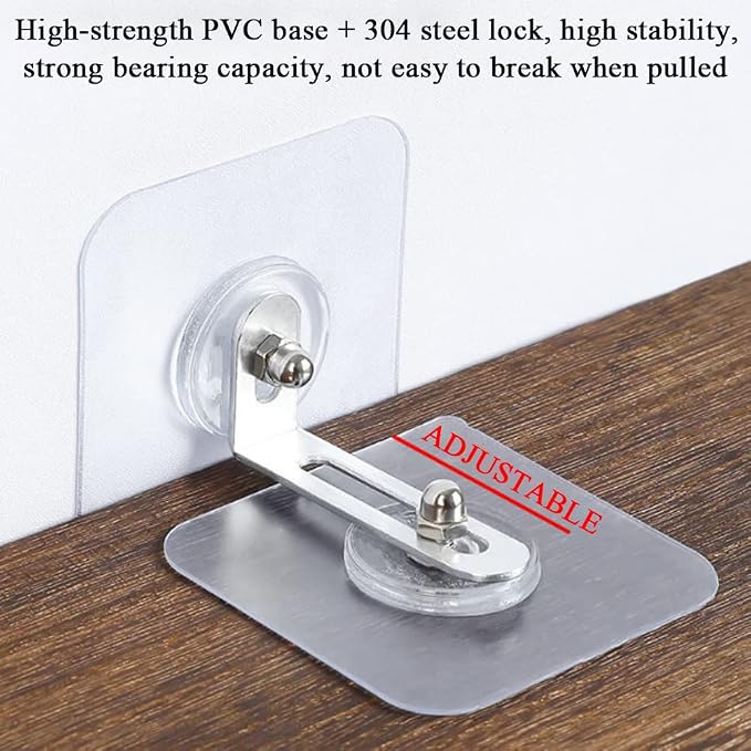 No-Drill Anti-Tip Furniture Anchors, Heavy Duty Adhesive Straps for Dresser, Bookshelf & TV Stand, Baby Proof Wall Anchor Kit,10 PCS