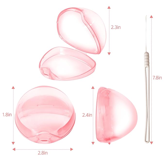 Nisxabebe Pacifier Case,3 Pack BPA Free Pacifiers Holder Case with Lanyard for Diaper Bag,Pacifiers Container Box for Baby Binky Nipple Travel,Essential Pacifier Accessories,Easy to Clean,Pink