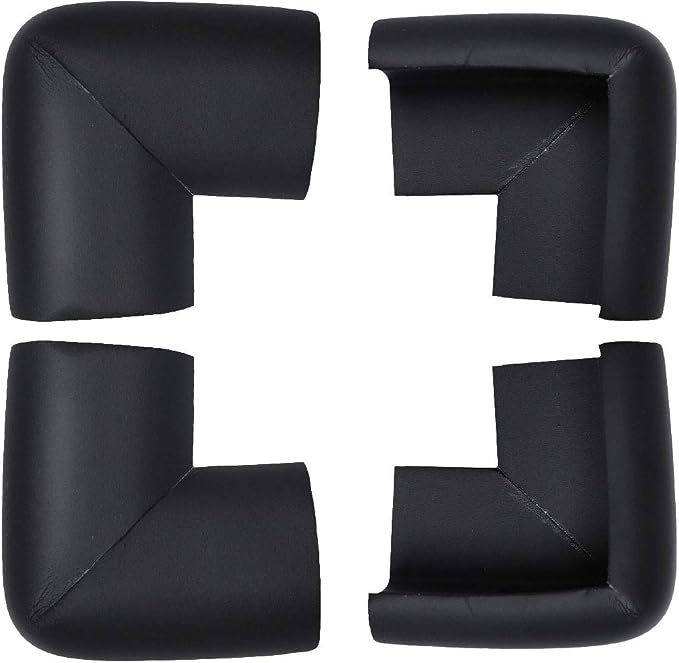 uxcell 4pcs Foam Furniture Table Desk Edge Cover Pads Protectors Corner Cushions Bumper Guards Black