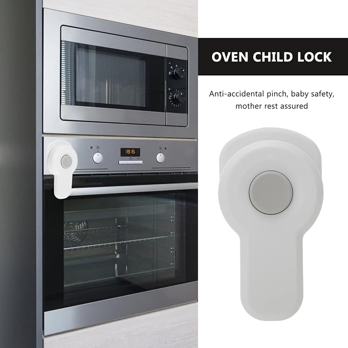 4pcs Safety Oven Lock Security Lock for Oven Doors Construction Easy One-handed Essential Safety for Homes Boys and Girls