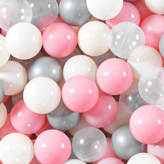 STARBOLO Ball Pit Balls for Toddlers Pack of 100 200 500 - BPA&Phthalate Free Non-Toxic Crush Proof Soft Plastic Balls for 1-5Years Old Toddlers Girl Kids Birthday Pool Playpen Tent Party
