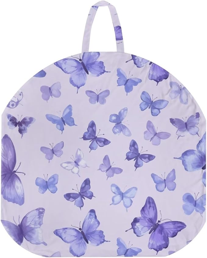Purple Butterfly Nursing Pillow Cover Floral Neutral Breastfeeding Pillow Cover Fits 26in*24in Nursing Pillow for Baby Boy Girl,Neutral Baby Nursing Pillow Cover Pillow Not Included