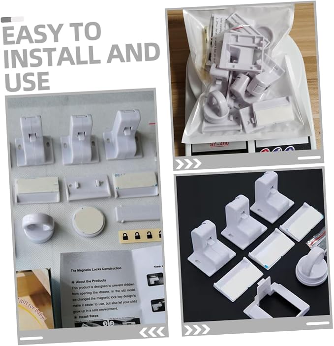 FAVOMOTO 5sets Cupboard Locks for Childproofing and Cabinets Multi-functional Magnetic Latches for Comprehensive