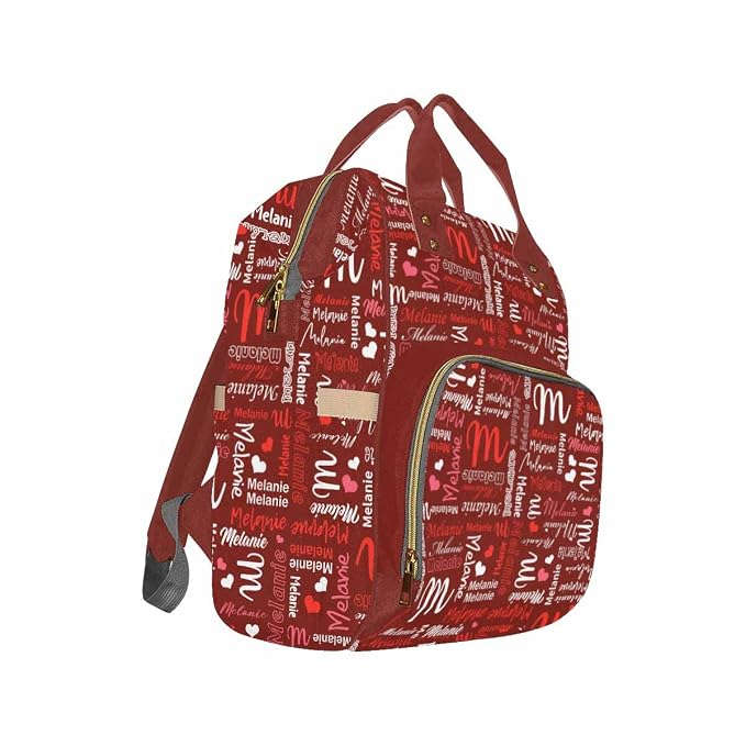 InterestPrint Personalized Monogram Name Custom Nursing Diaper Nappy Casual Daypack Shoulder Backpack Bag for Sister BFF Shopping Present