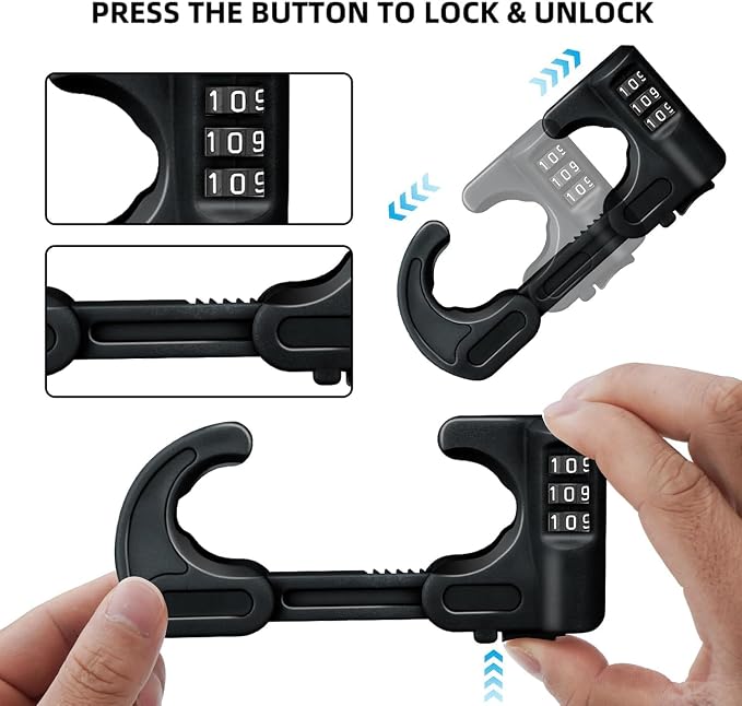4 Pack Cabinet Locks with Combination Baby Proof Cabinet Door Lock Multifunctional Adjustable Child Safety Lock Knobs Door Lock for Knob Handle (Black)
