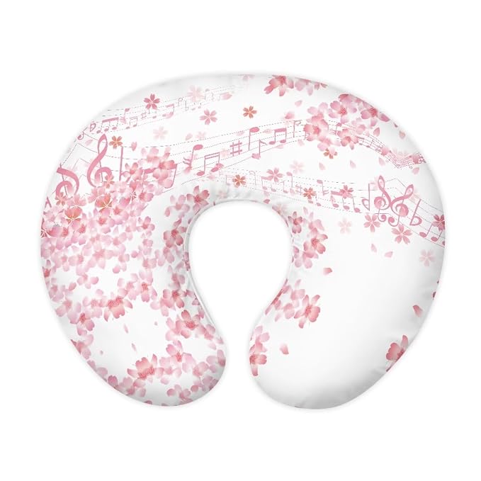 Music Sakura Nursing Pillow Cover for Breastfeeding Pillow, Ultra Soft and Cozy Nursing Pillow Slipcovers Good Choice for Mom or Baby