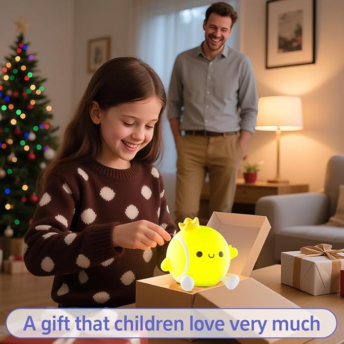 Cute Tennis Night Light, Nursery Night Lamp for Breastfeeding, Squishy Silicone LED Night Lamp, Rechargeable Touch Lamp Bedside Lamp, 2 Levels Dimmable, Room Decor Gifts for Girls Boys Kids Baby