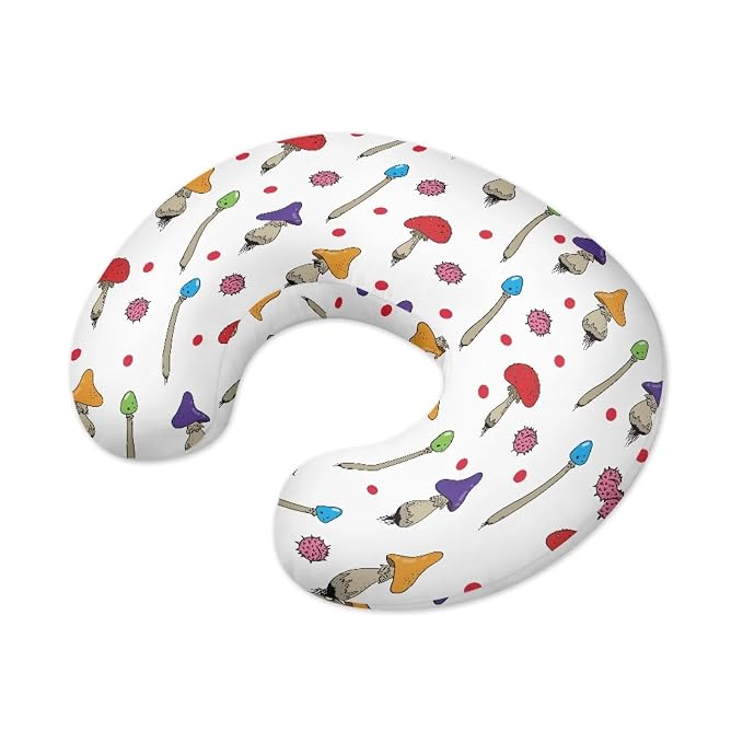 Mushroom Red Dots Nursing Pillow Cover for Breastfeeding Pillow, Ultra Soft and Cozy Nursing Pillow Slipcovers Good Choice for Mom or Baby