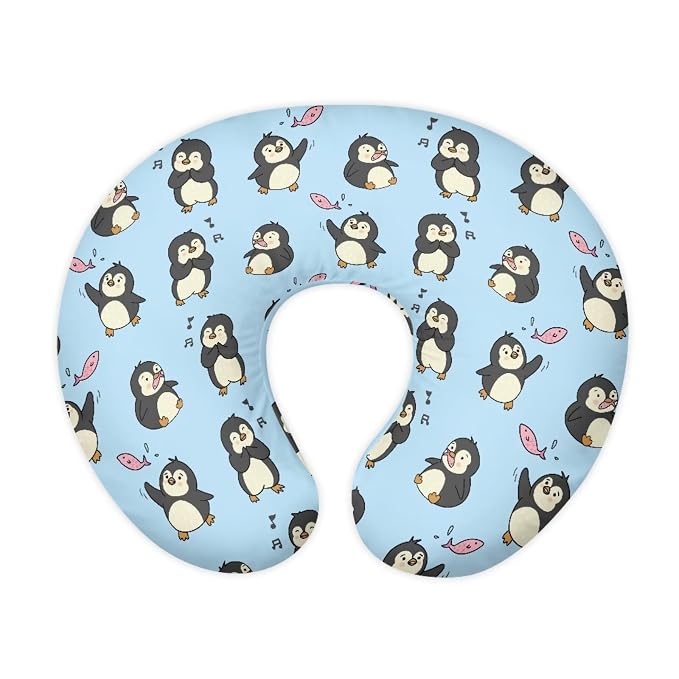 Blue Penguin Breast Feeding Nursing Pillow Cover with Hidden Zipper, Breastfeeding Nursing Pillow Slipcovers Super Soft for Breastfeeding Moms