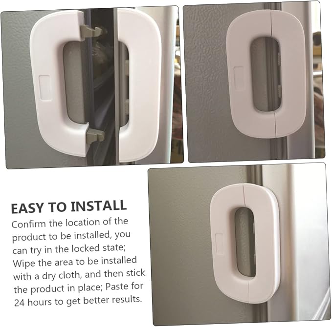 2sets Boy Girl Multipurpose Refrigerator and Cabinet Door Locks White Grey Finger Pinch for Boys and Girls Easy One-handed