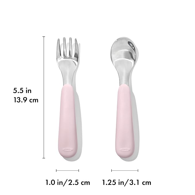 OXO Tot Fork and Spoon Set - Blossom