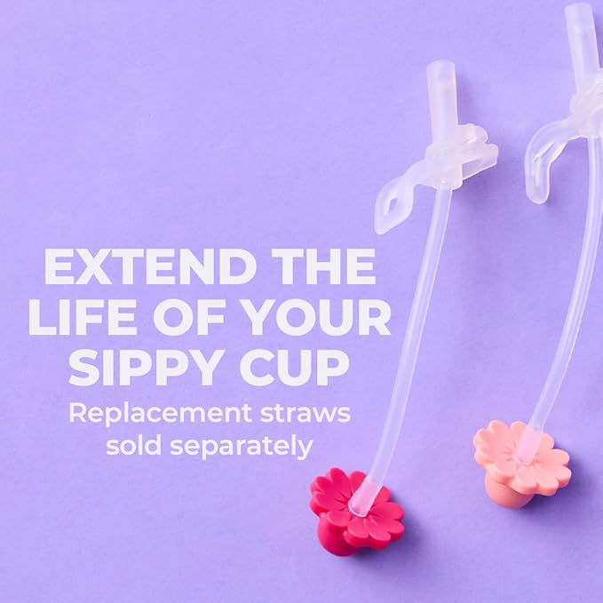 b.box + Lansinoh Weighted Straw Sippy Cup for Babies 6 Months+ | Leak?‘Proof, BPA?‘Free, 8 oz Toddler Cup | Drink From Any Angle | Easy Grip, Dishwasher Safe | Bubblegum (Pack of 2)