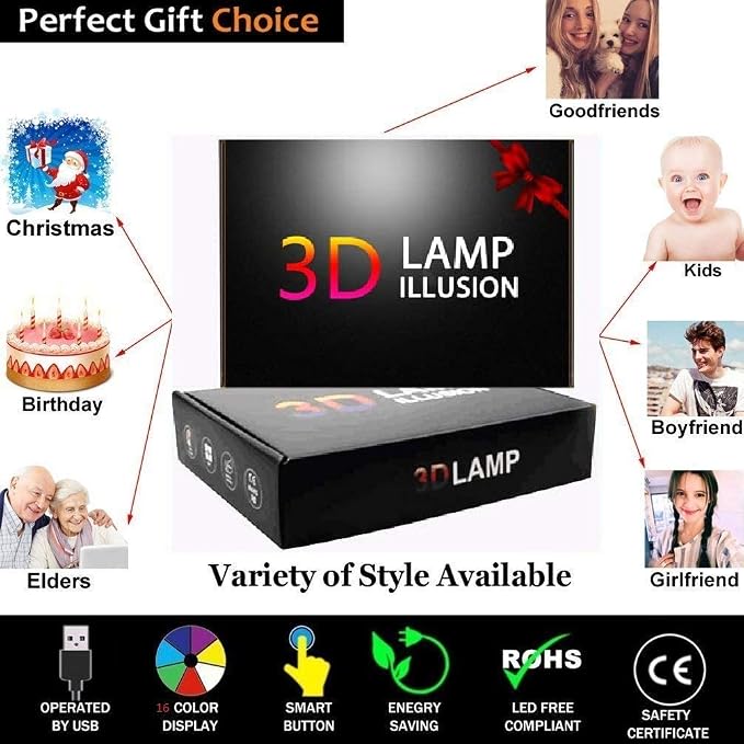 Creative 3D Fire Truck Night Light 16 Colors Changing USB Power Remote Control Touch Switch Decor Lamp Optical Illusion Lamp LED Table Desk Lamps