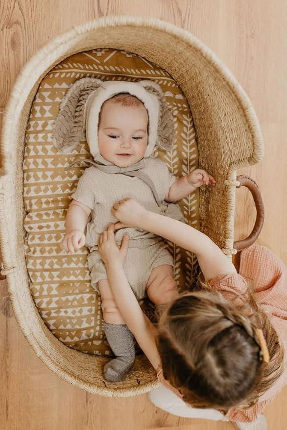 Mini Wander Swaddles for Newborns Muslin Swaddle Blankets - Breathable Soft Gender Neutral Receiving Blanket Baby Essentials | 47 x 47 Cotton - (Tapestry (Honey Gold)