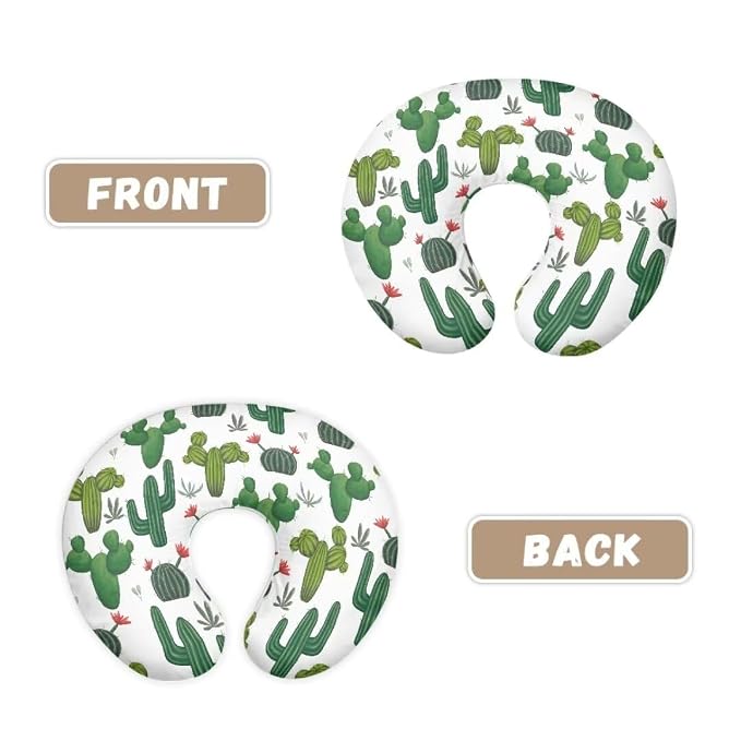 Cartoon Cactus Pillow Cover for Infant Snug,Stretchy Nursing Pillowcase for Bottle Feeding with Hidden Zipper