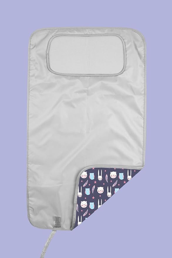 HAMUR HOME Portable Baby Changing Pad ??Waterproof, Foldable & Lightweight Travel Mat ??Soft & Machine Washable Diaper Changer ??Compact & Durable (Purple)