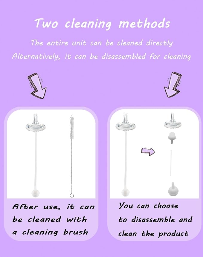 Straw Cup Conversion Kit for Philips Avent Natural Baby Bottles, Weighted Straw Sippy Cup Transition Kit with Soft Nipple, Bottle Handle, 6+ Months, Set of 4