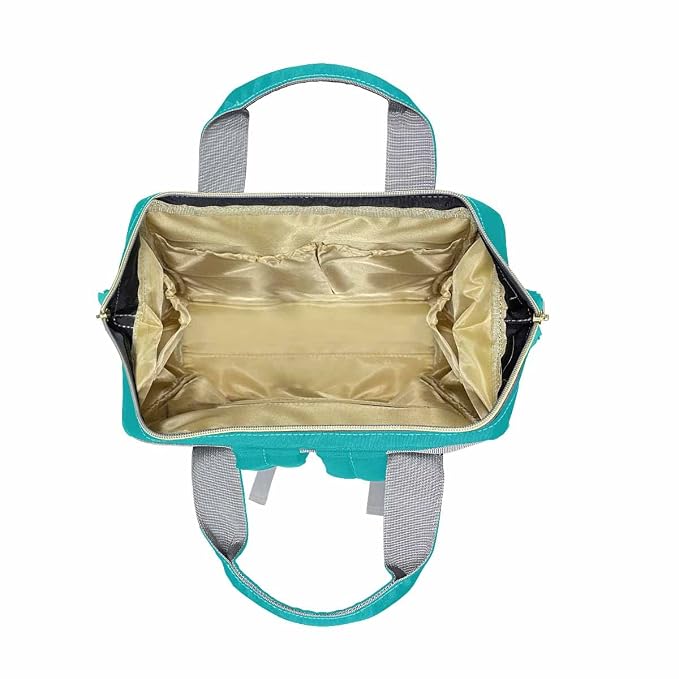 InterestPrint Personalized Diaper Bag with Name Custom Light Green Monogram Diaper Bag Customized Signature Mommy Nappy Bag Fashion Backpack Shoulder Bag Casual Daypack Bag for Travel Outside