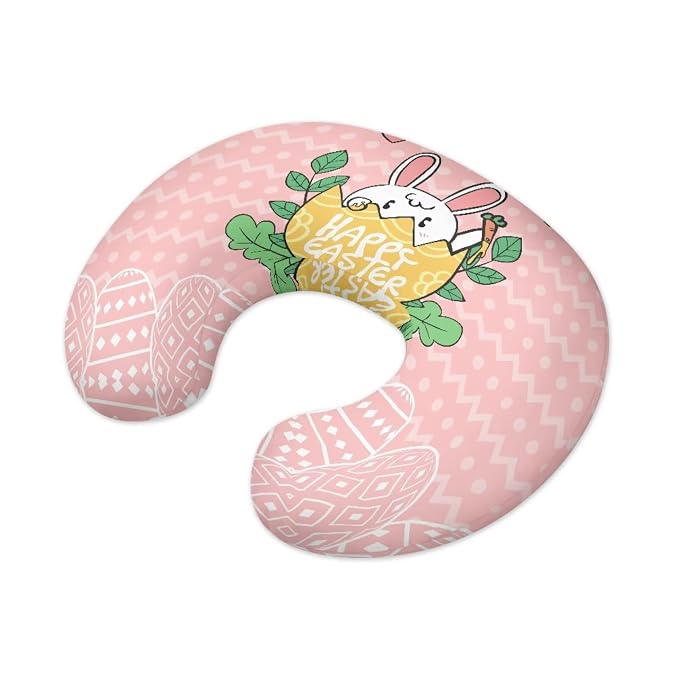 Egg Rabbit Nursing Pillow Covers Slipcovers for Breastfeeding Moms, Ultra Soft Breathable Feeding Pillow Slipcover for Baby Boy Girl Easter Decorations