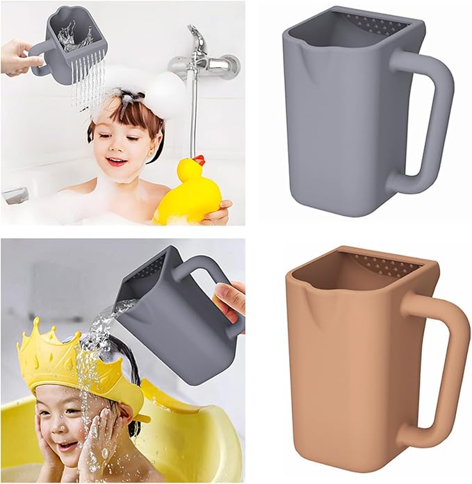 Silicone Infant Shampoo Cup with Contoured Edges Design Safe Water Flows Design Bath Accessories for Infants Silicone Shampoo Cup