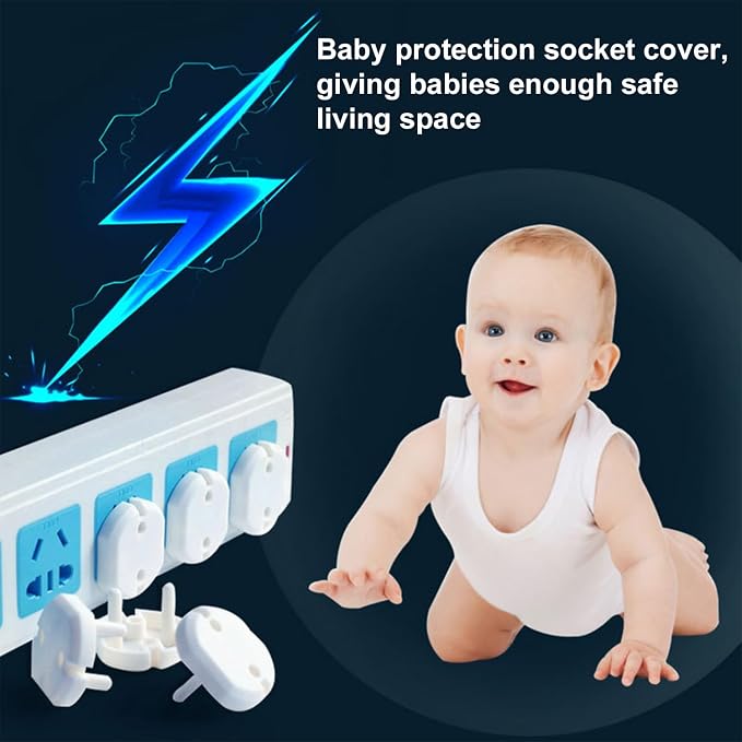 Heyiarbeit 30pcs Outlet Covers Child Proof Plug Cover Electrical Protector Safety Caps for Home Office Electrical Outlets Child Safety Socket Cover 2 Holes White
