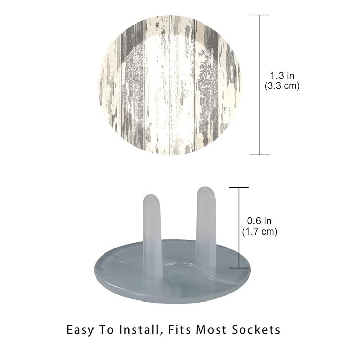 Outlet Covers, Child Safe, Easy Install, Soft Grey Wooden Floor Texture (1)