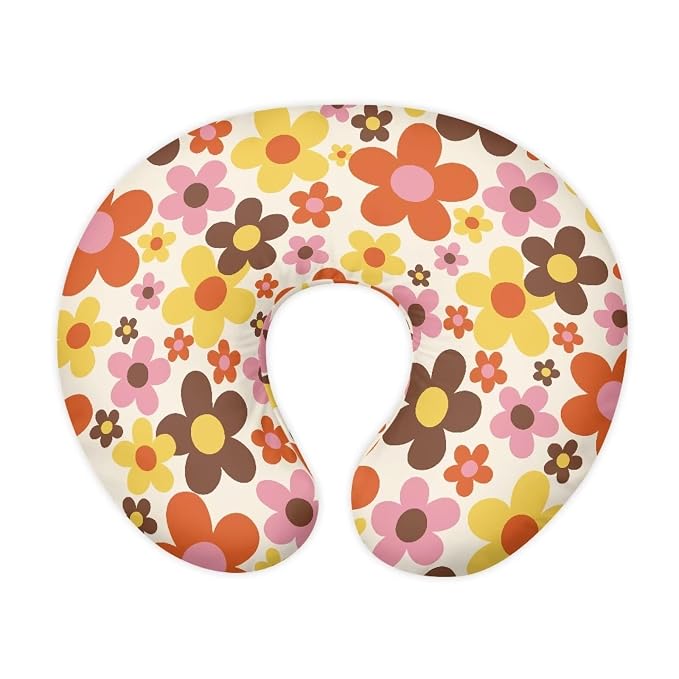 Colorful Flower Newborn Baby Nursing Pillow Case Skin-Friendly Machine Washable Baby Nursing Pillow Cover for Bottle and Breastfeeding Ultra Soft Replacement Pillowcase