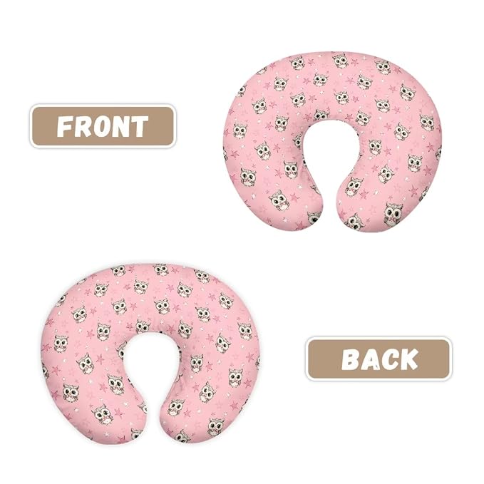 Forchrinse Owl Nursing Pillow Cover,Breastfeeding Pillow Slipcover for Baby Boys & Girls Cartoon Animal Nursing Pillow Case for Newborn