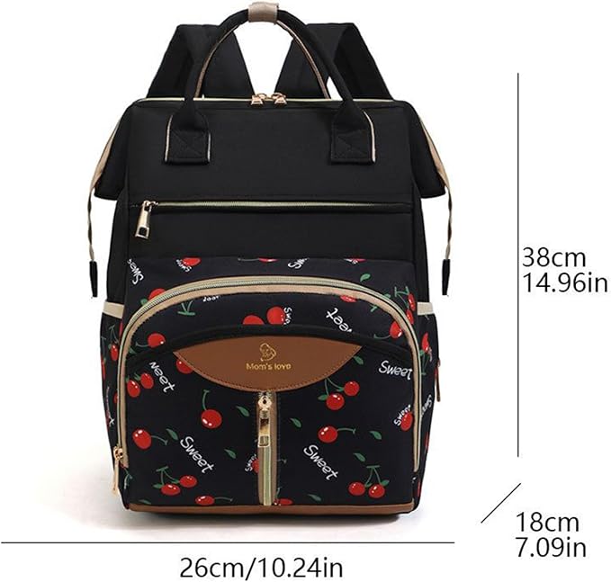 Diaper Bag Backpack, with Waterproof Design, 38x26x18cm, Maternity Nappy Tote, Multi-Pocket Daycare Bag, Spacious & Organized, for Daycare, Travel, Walks, Picnics